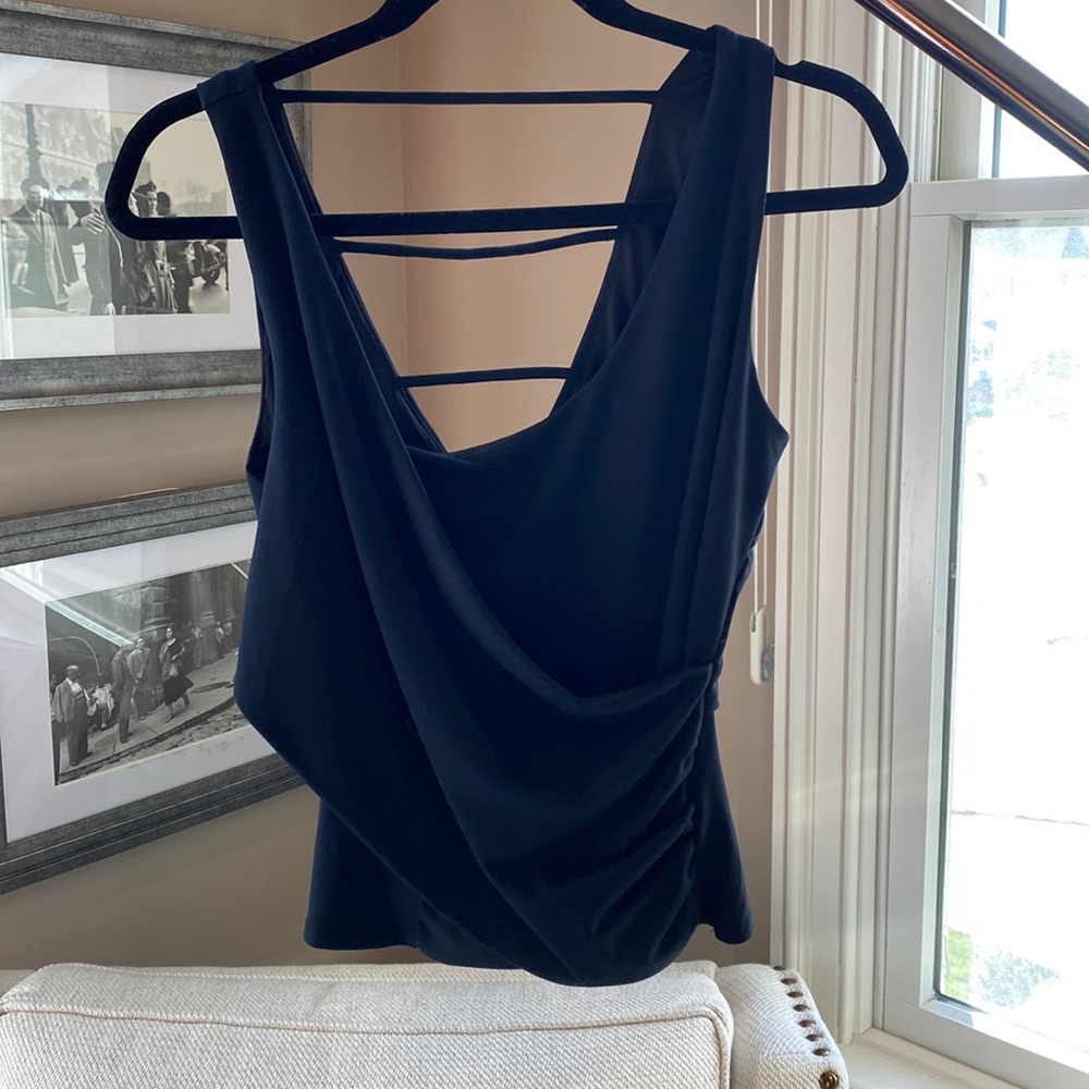 Bebe wrap tank with cut-out back detail. Size Medium